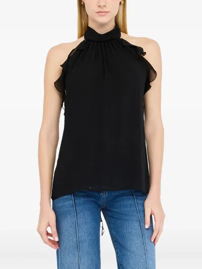 Liu •jo Formal Georgette Top In Black