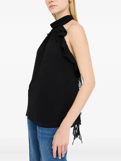 Liu •jo Formal Georgette Top In Black
