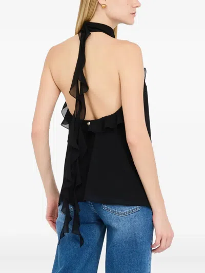 Liu •jo Formal Georgette Top In Black