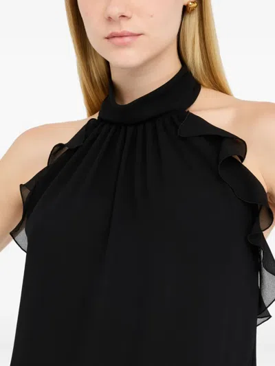 Liu •jo Formal Georgette Top In Black