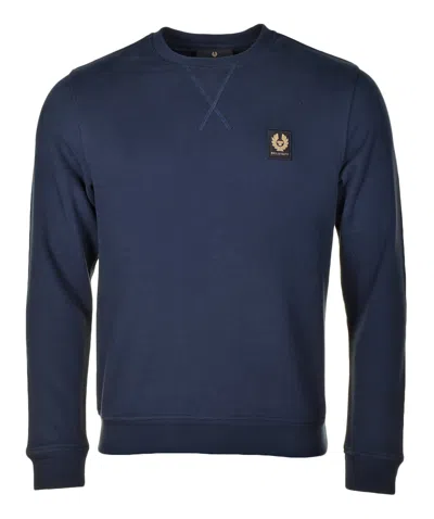 Belstaff Logo Print Jersey Sweatshirt In Blue