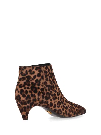 Prada 60 Leopard Print Ankle Boots