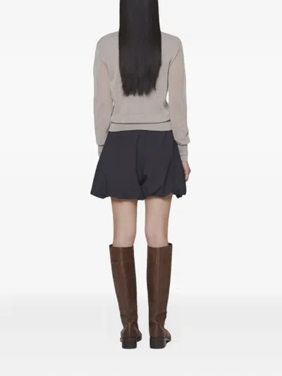 Amomento Fine-knit Button Cardigan In Gray