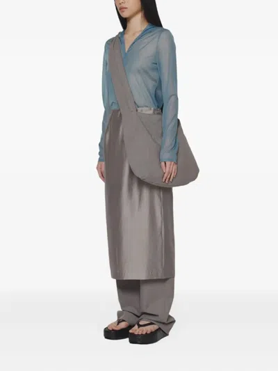 Amomento Dart-detailing Midi Skirt In Gray