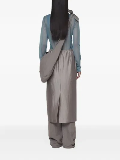 Amomento Dart-detailing Midi Skirt In Gray