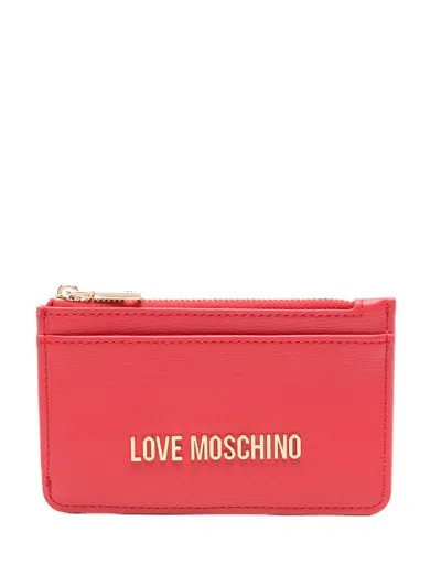 Love Moschino Logo-lettering Card Holder In Red