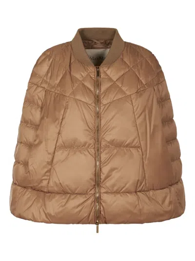 Max Mara Quilted Gilet In Brown