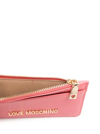 Love Moschino Logo-lettering Card Holder In Pink