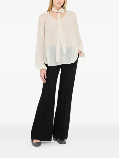 Liu •jo Georgette Blouse In Neutral