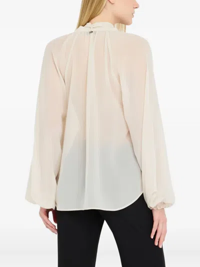 Liu •jo Georgette Blouse In Neutral