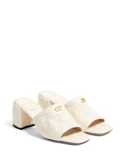 Valentino Vlogo Signature Sandals In White