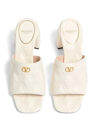 Valentino Vlogo Signature Sandals In White