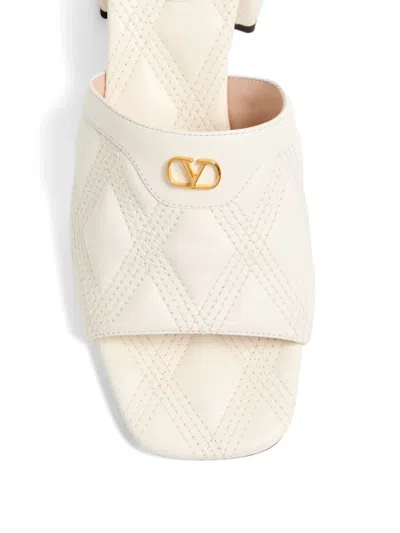 Valentino Vlogo Signature Sandals In White