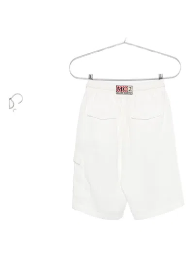 Mc2 Saint Barth Drawstring Linen Shorts In White