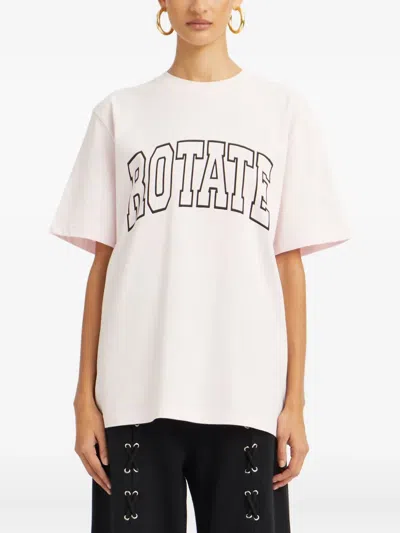 Rotate Birger Christensen Logo Print T-shirt In Pink