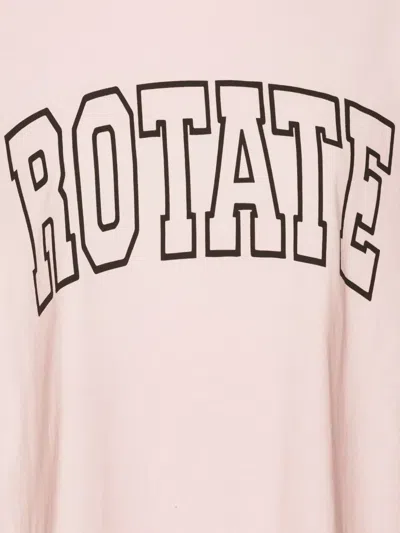Rotate Birger Christensen Logo Print T-shirt In Pink