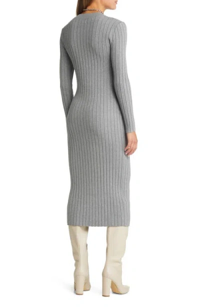 Open Edit Button Sweater Midi Dress