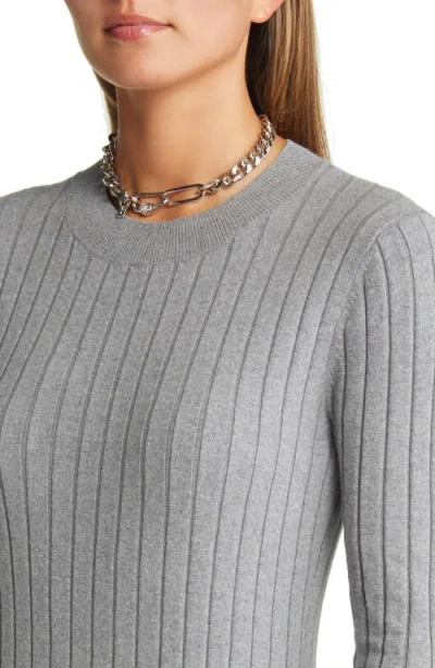 Open Edit Button Sweater Midi Dress