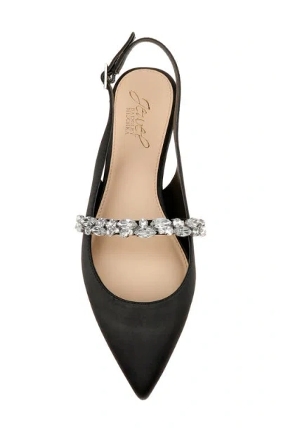 Jewel Badgley Mischka Bambi Womens Faux Leather Pointed Toe Slingbacks