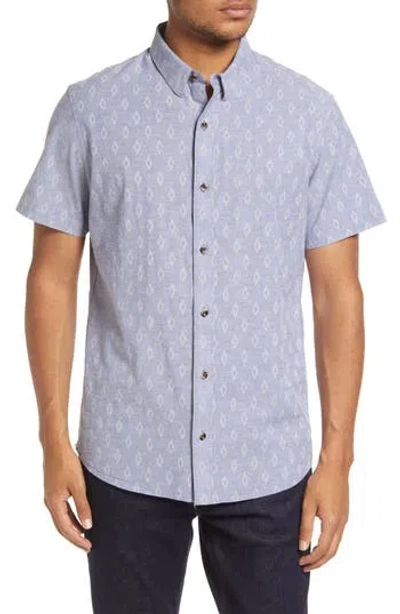 Travismathew Whatta Catch Geo Print Short Sleeve Button-up Shirt