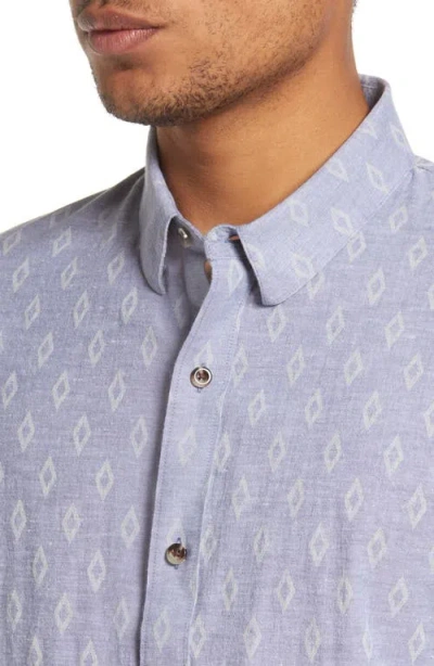 Travismathew Whatta Catch Geo Print Short Sleeve Button-up Shirt