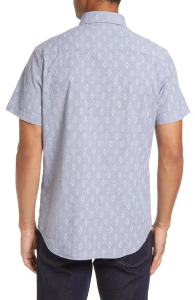 Travismathew Whatta Catch Geo Print Short Sleeve Button-up Shirt