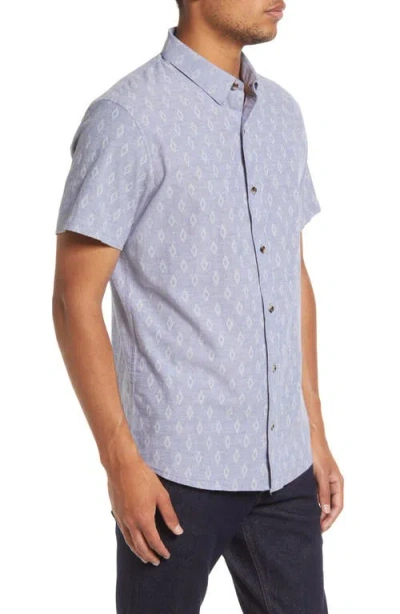 Travismathew Whatta Catch Geo Print Short Sleeve Button-up Shirt