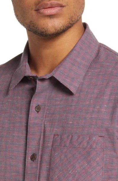 Travismathew Tamworth Check Short Sleeve Cotton Blend Button-up Shirt