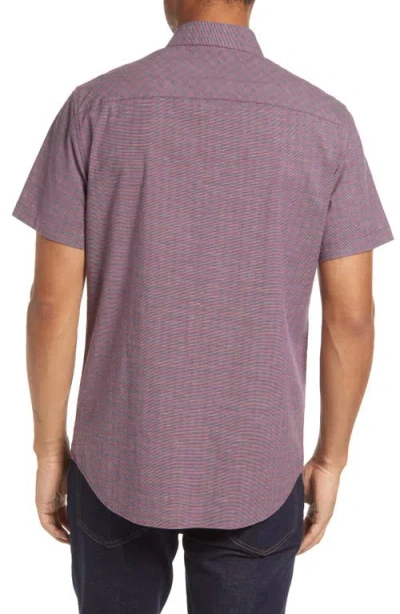 Travismathew Tamworth Check Short Sleeve Cotton Blend Button-up Shirt
