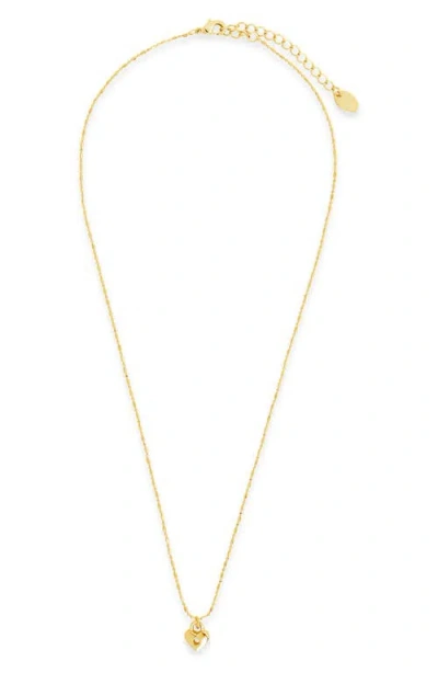 Sterling Forever 14k Gold Plated Heart Lock Pendant Necklace In Gold
