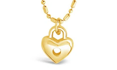 Sterling Forever 14k Gold Plated Heart Lock Pendant Necklace In Gold