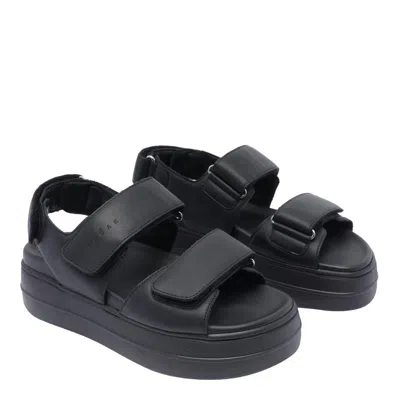 Hogan H680 Leather Sandals In Black