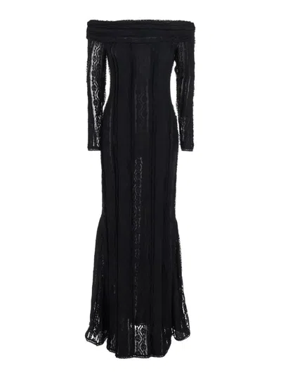 Charo Ruiz Lace Off-the-shoulder Minerva Dress In Black