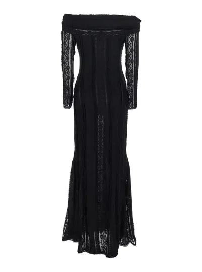 Charo Ruiz Lace Off-the-shoulder Minerva Dress In Black