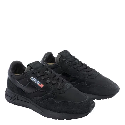 Autry Reelwind Suede Low-top Sneakers In Black