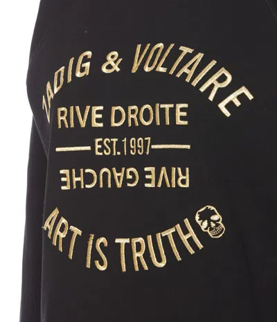 Zadig & Voltaire Logo-embroidered Organic-cotton Sweatshirt In Black