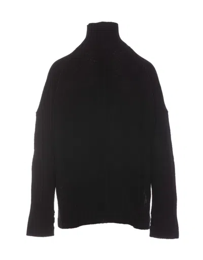 Zadig & Voltaire Front Embroidered Graphic Knitwear Turtleneck In Black