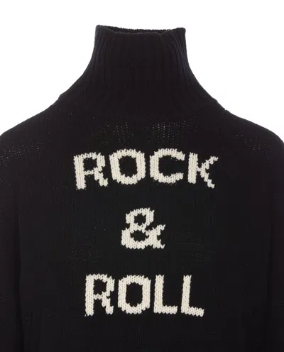 Zadig & Voltaire Front Embroidered Graphic Knitwear Turtleneck In Black