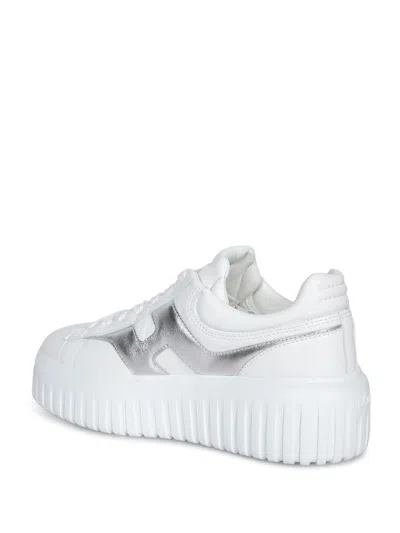 Hogan H-stripes Leather Sneakers In White