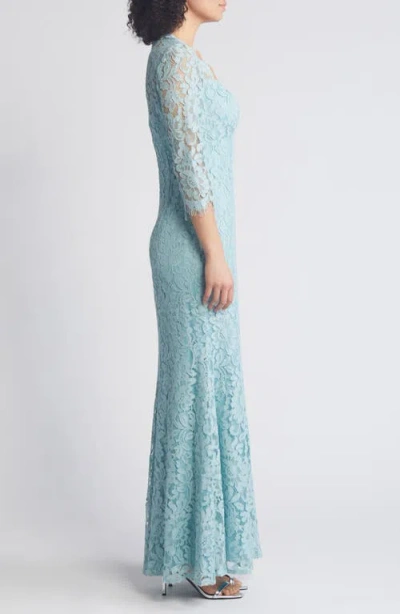 Eliza J Petites Womens Eyelet Lace Evening Dress