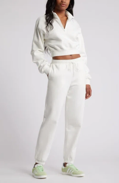 Bp. Quarter Zip Fleece Detail Sweatshirt In White