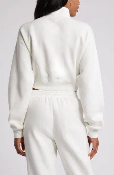 Bp. Quarter Zip Fleece Detail Sweatshirt In White