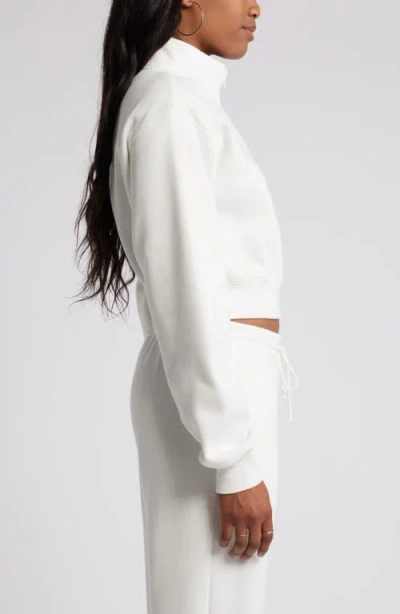 Bp. Quarter Zip Fleece Detail Sweatshirt In White