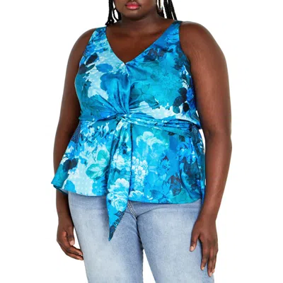 City Chic Serena Twist Floral Tank