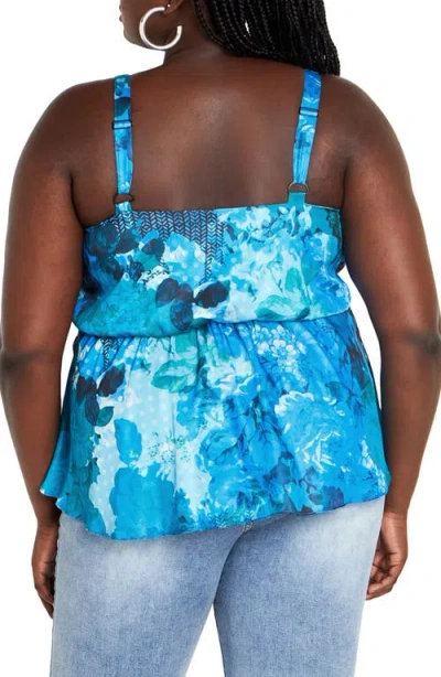 City Chic Serena Twist Floral Tank