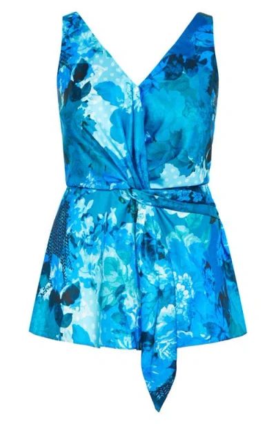 City Chic Serena Twist Floral Tank