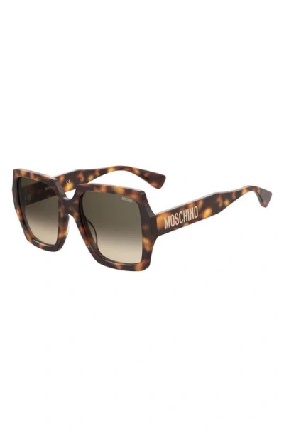 Moschino 56mm Gradient Square Sunglasses In Brown