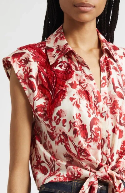 Cinq À Sept Cinq A Sept Floral Ribbons Marianna Sleeveless Blouse