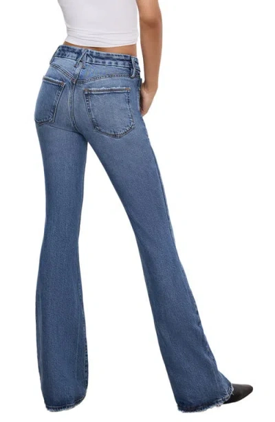 Good American Good Legs Flare Split Hem Jeans