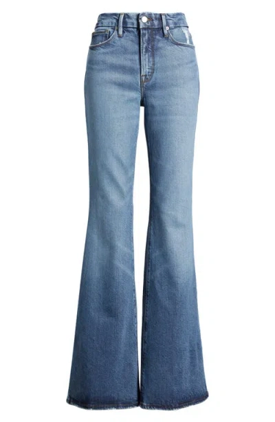 Good American Good Legs Flare Split Hem Jeans